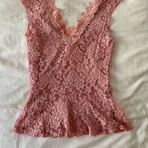 Celine Pink Lace Blouse